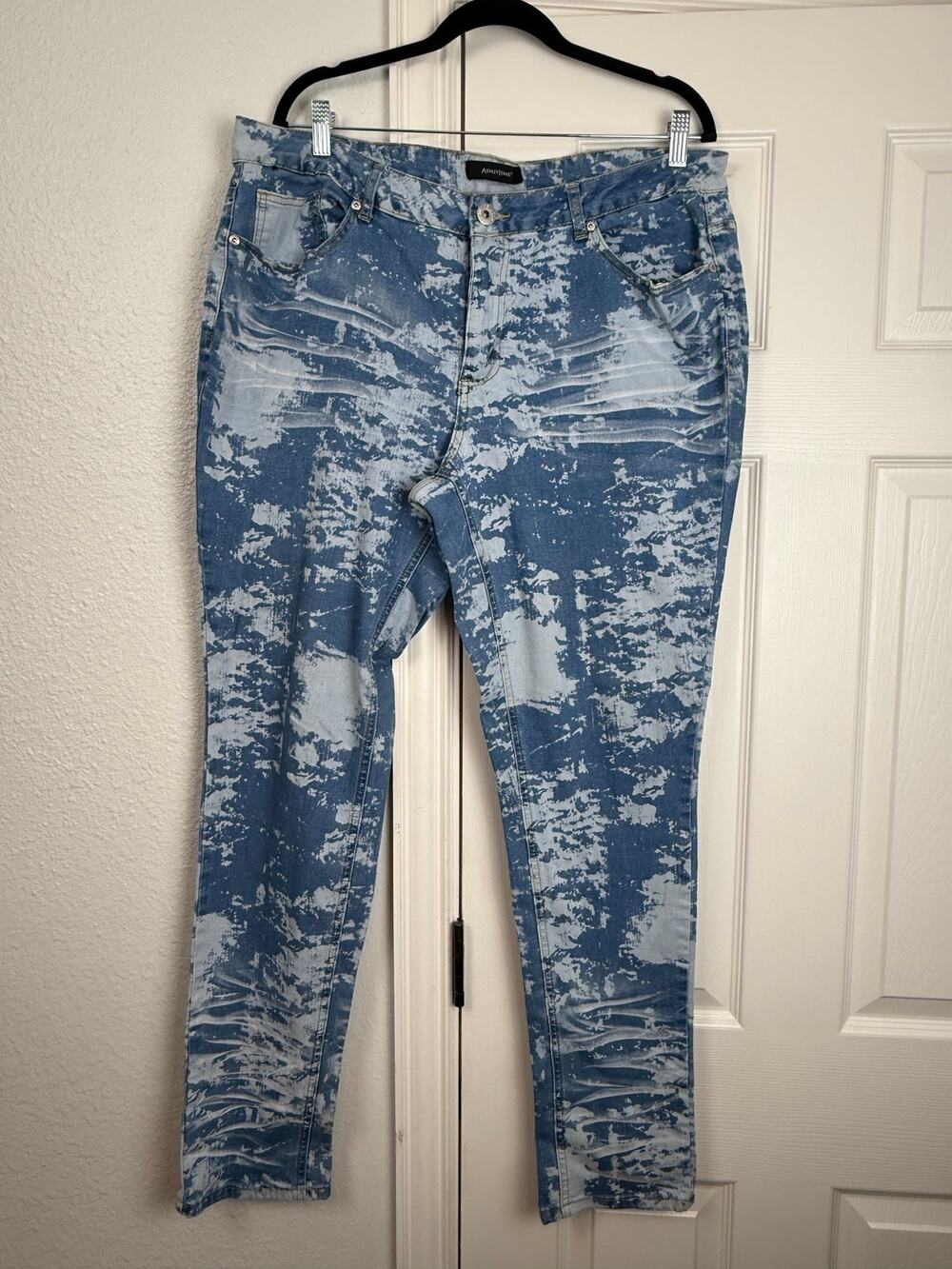 Ashley Stewart Acid Wash Skinny Jeans Women’s Size 18/20 Blue Stretch Denim
